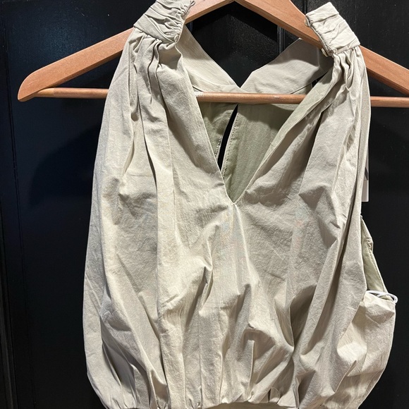 Zara sage green/beige sleeveless top size medium - Picture 4 of 5